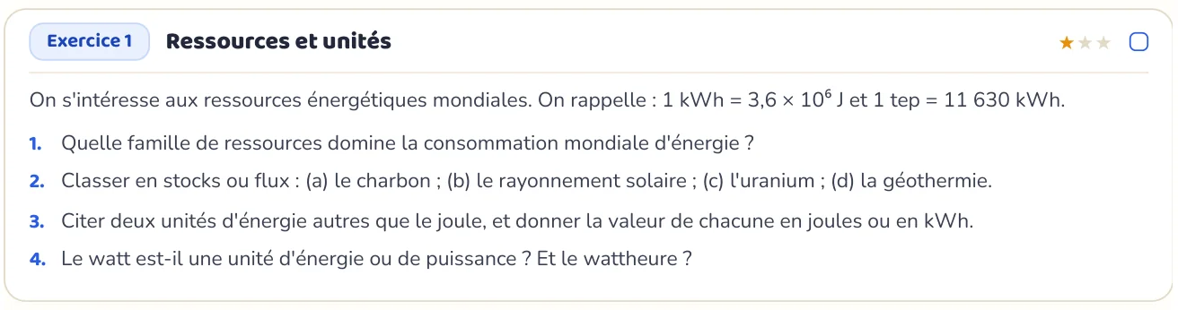 L’exercice te fait appliquer