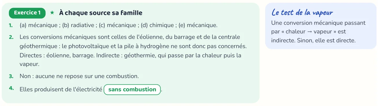 Un corrigé du cahier « Conversion et transport de l'énergie électrique ».