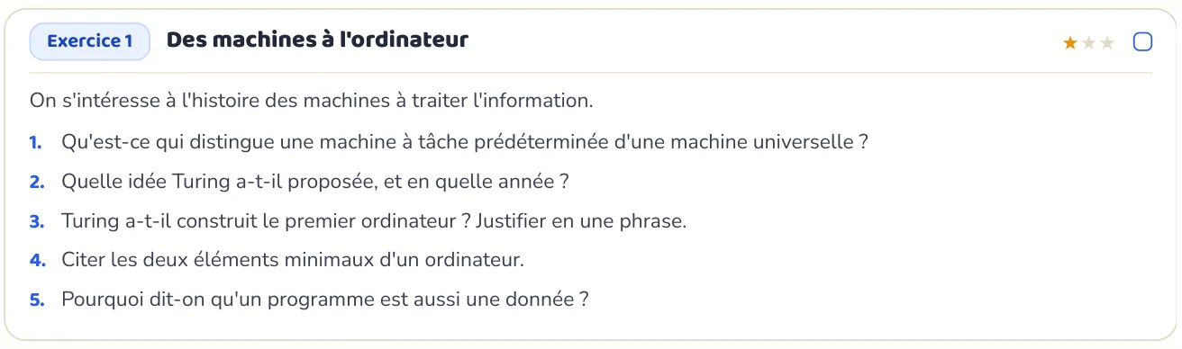 L’exercice te fait appliquer