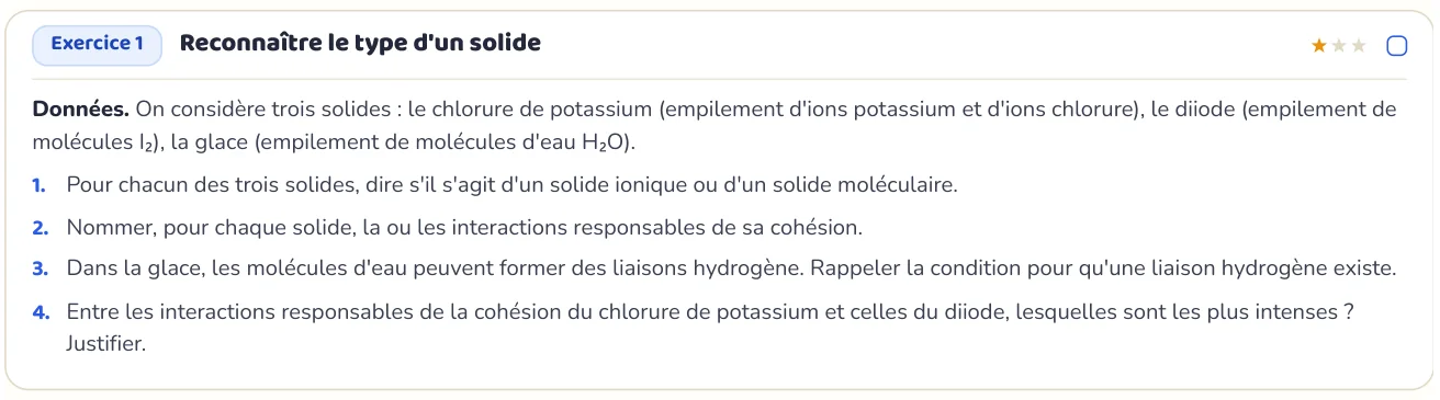 L’exercice te fait appliquer