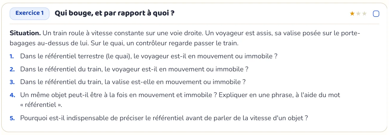 L’exercice te fait appliquer