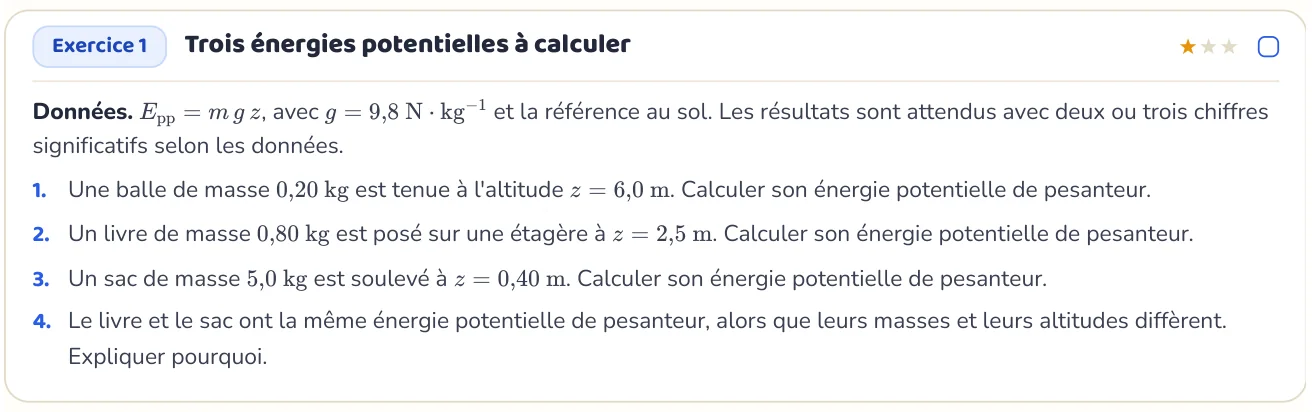 L’exercice te fait appliquer