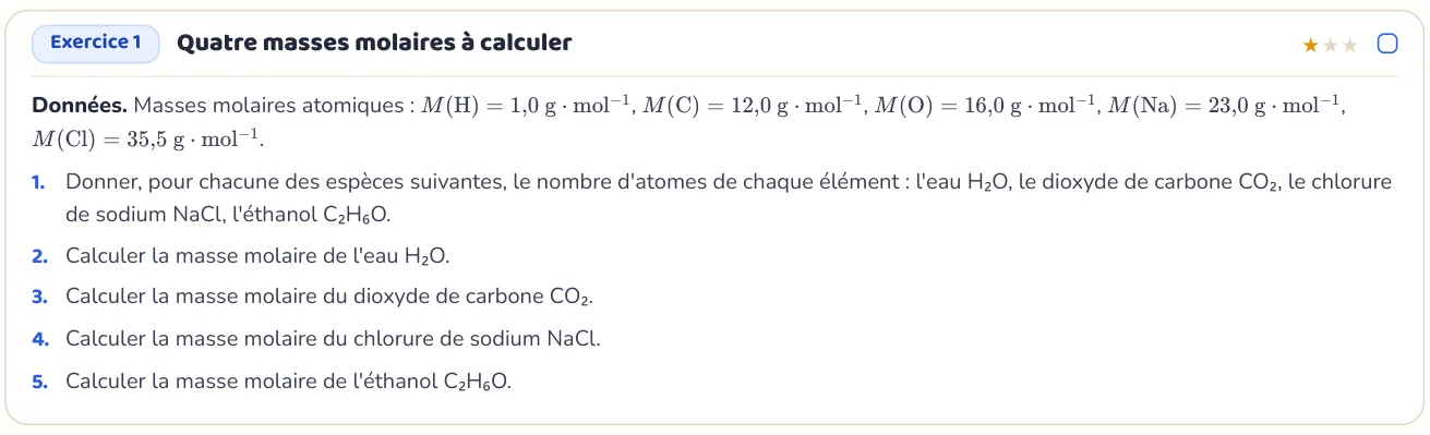 L’exercice te fait appliquer