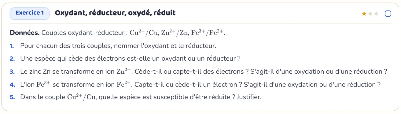 L’exercice te fait appliquer