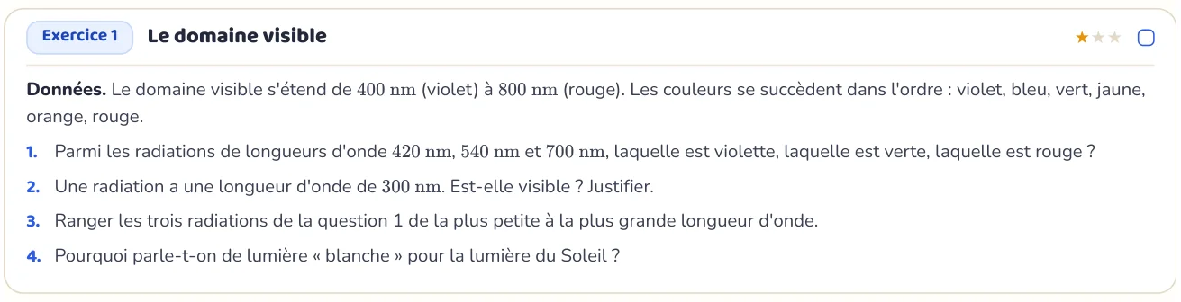 L’exercice te fait appliquer