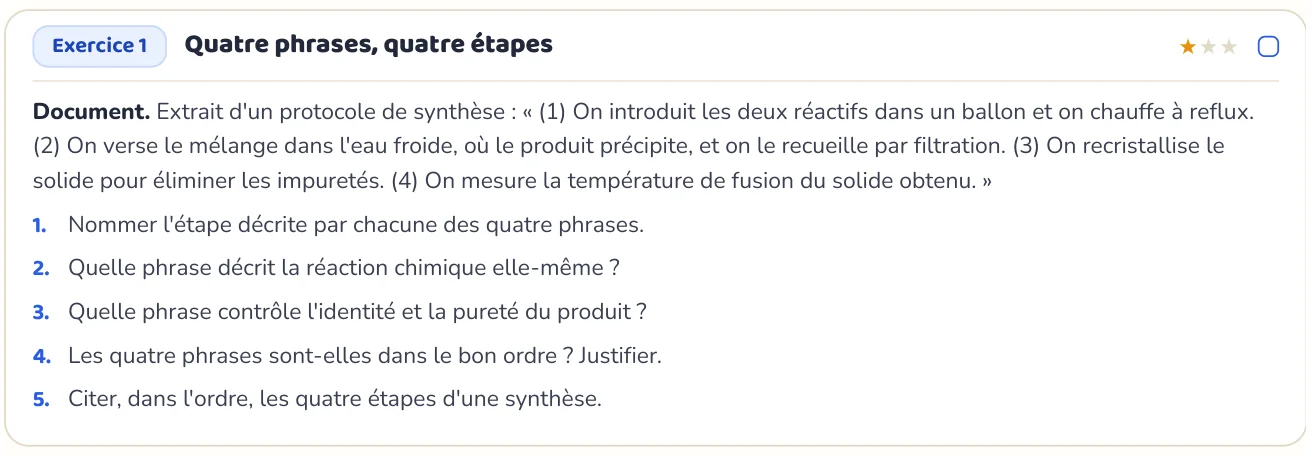 L’exercice te fait appliquer