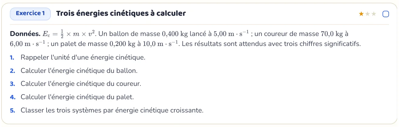 L’exercice te fait appliquer