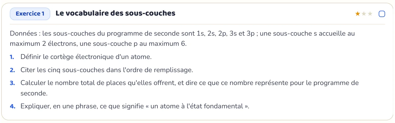 L’exercice te fait appliquer