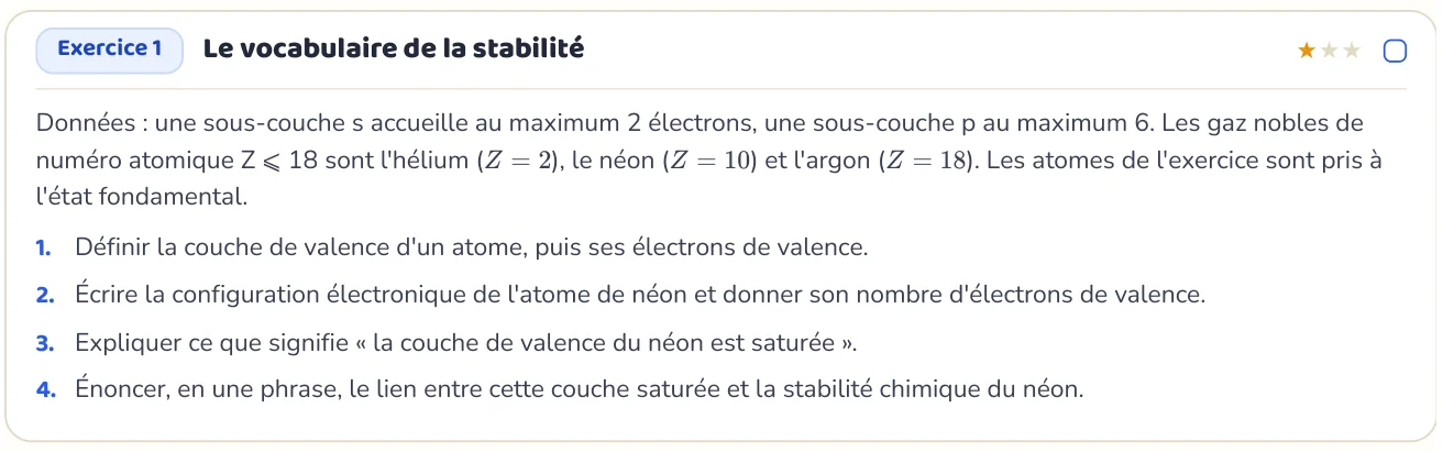 L’exercice te fait appliquer