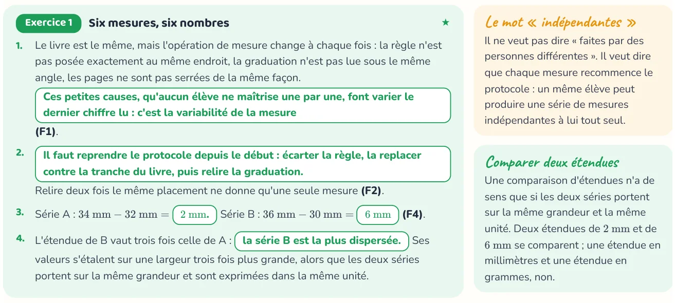 Un corrigé du cahier « Mesure et incertitudes ».