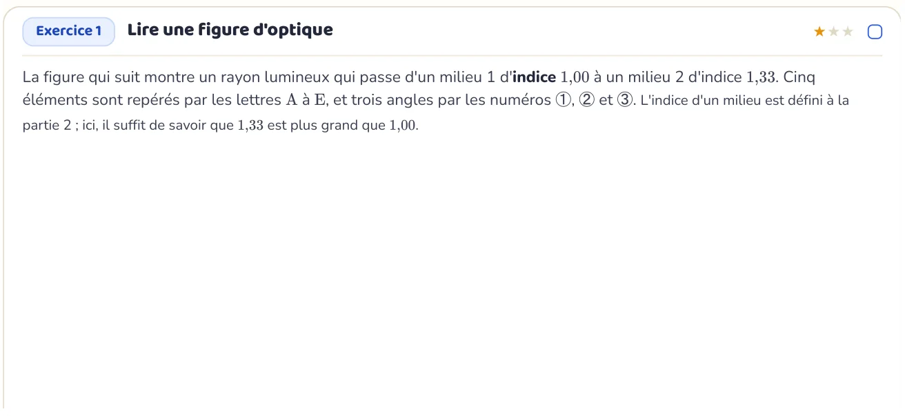 L’exercice te fait appliquer