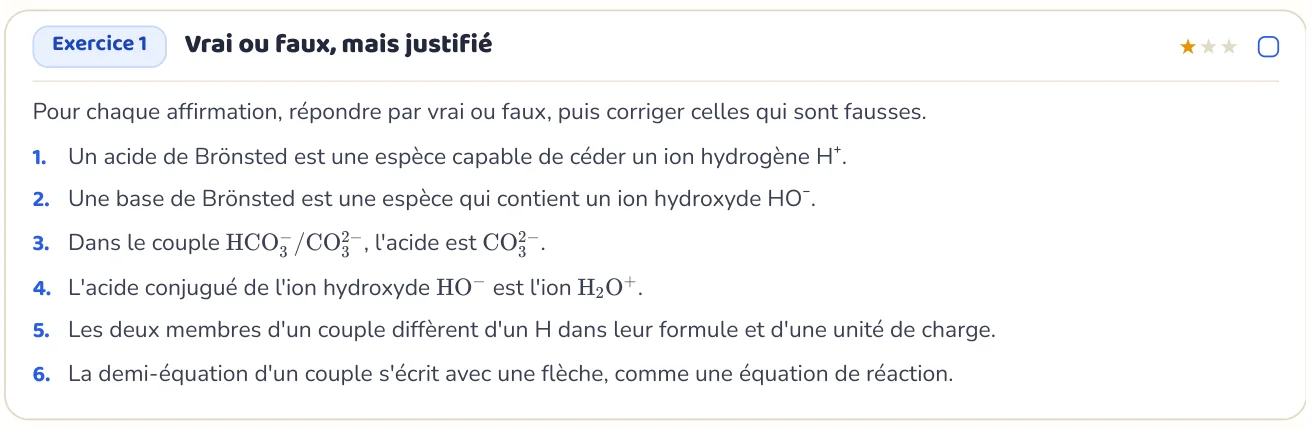 L’exercice te fait appliquer