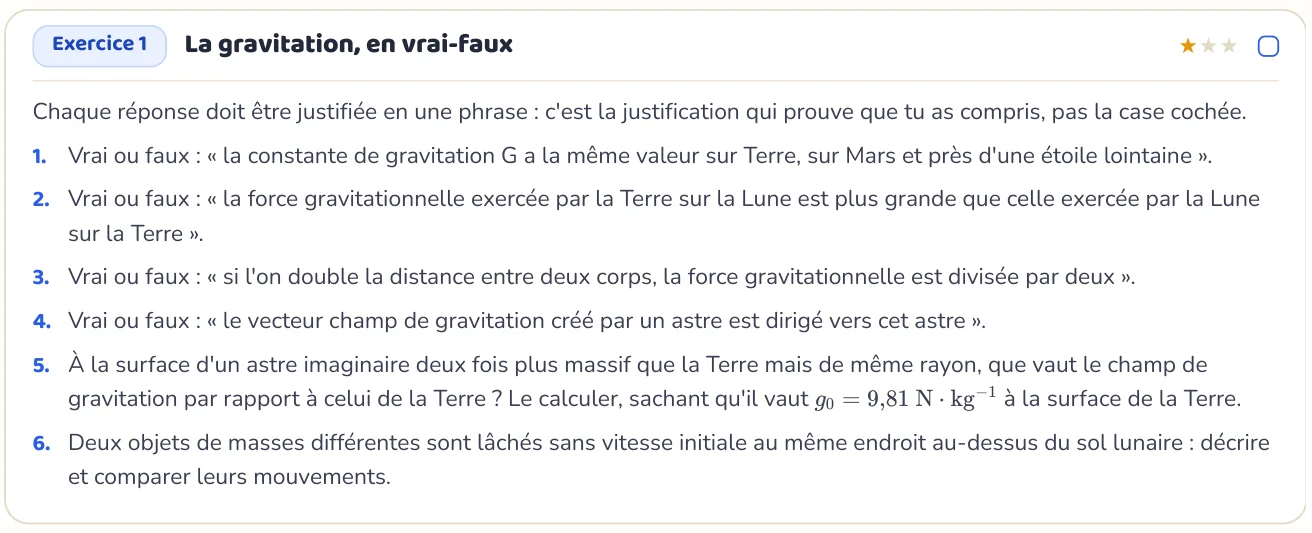 L’exercice te fait appliquer
