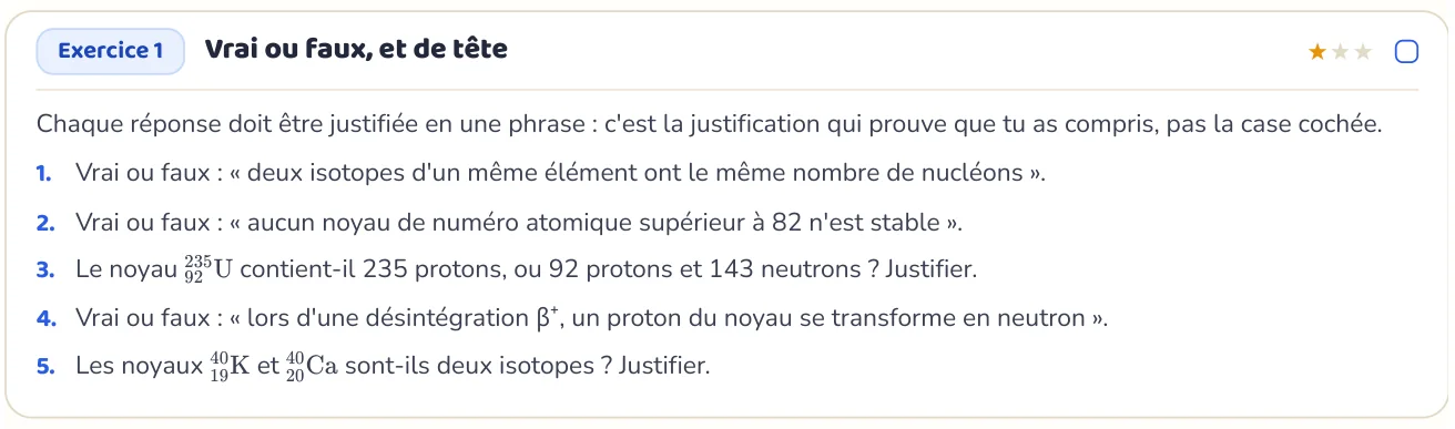 L’exercice te fait appliquer