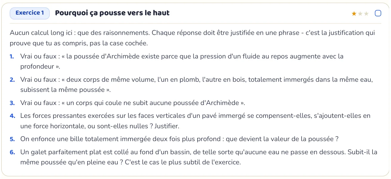 L’exercice te fait appliquer