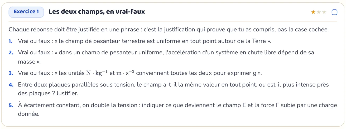 L’exercice te fait appliquer