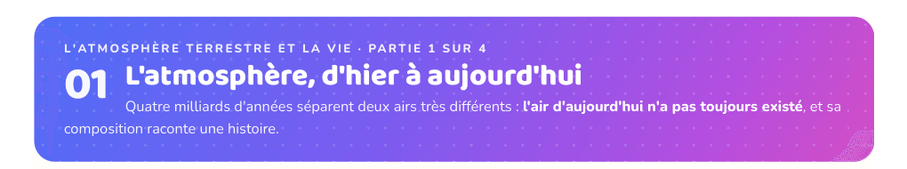 Partie 1 : L'atmosphère, d'hier à aujourd'hui