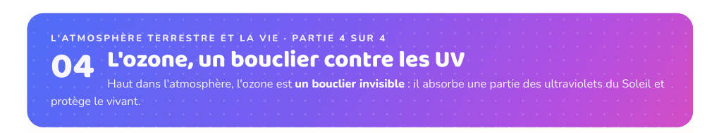 Partie 4 : L'ozone, un bouclier contre les UV