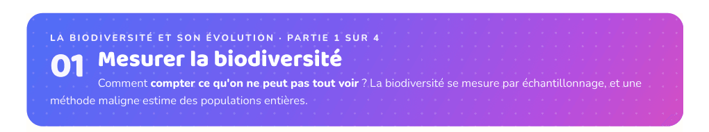 Partie 1 : Mesurer la biodiversité