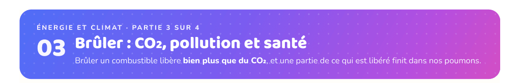Partie 3 : Brûler : CO₂, pollution et santé