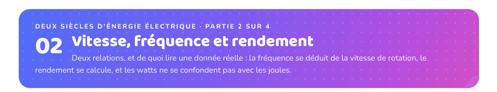 Partie 2 : Vitesse, fréquence et rendement