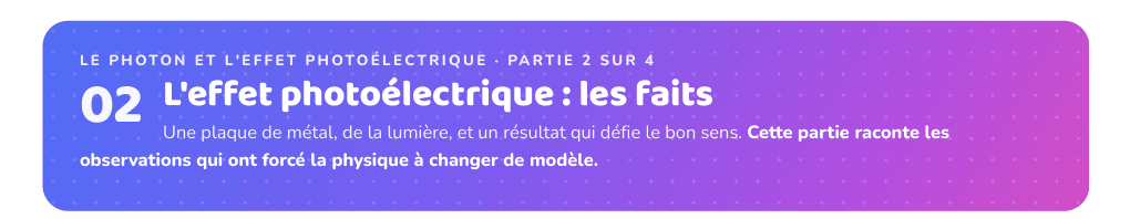 Partie 2 : L'effet photoélectrique : les faits