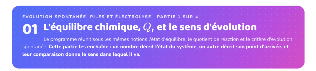 Partie 1 : L'équilibre chimique, Qr et le sens d'évolution