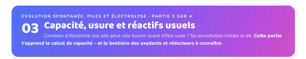 Partie 3 : Capacité, usure et réactifs usuels