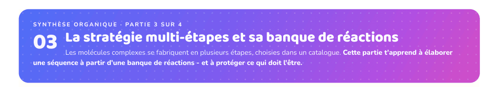 Partie 3 : La stratégie multi-étapes et sa banque de réactions