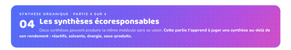Partie 4 : Les synthèses écoresponsables