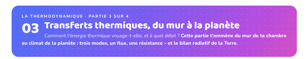 Partie 3 : Transferts thermiques, du mur à la planète