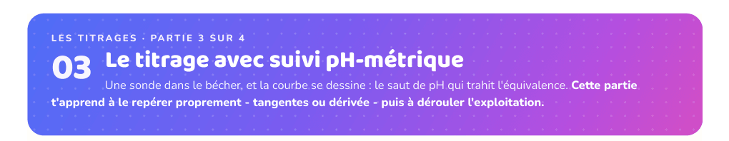 Partie 3 : Le titrage avec suivi pH-métrique