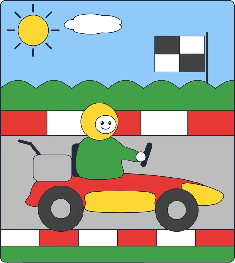 Le kart : le dessin une fois colorié