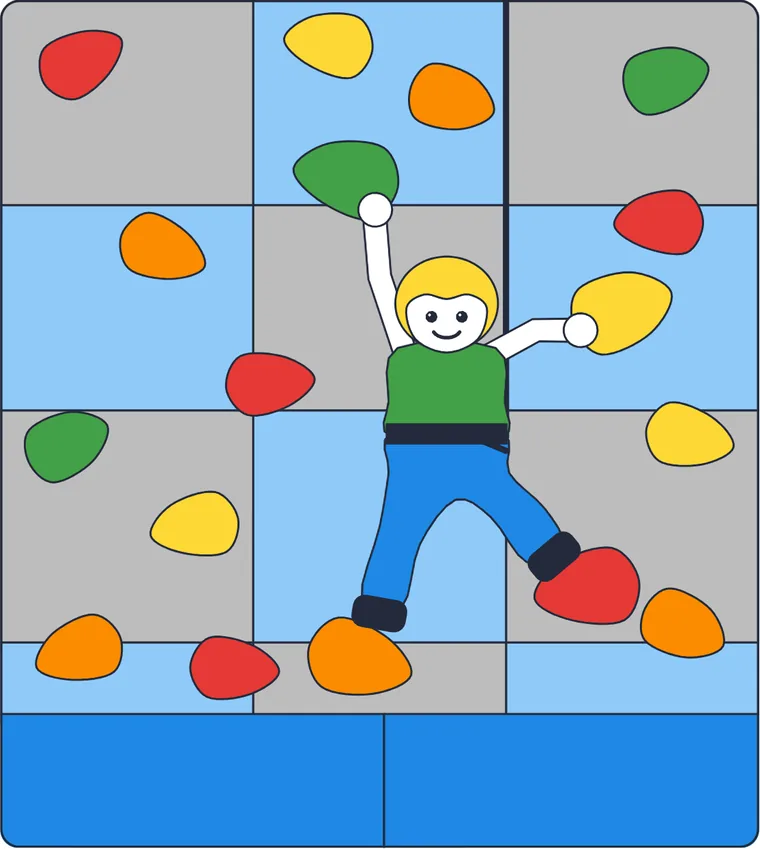 L'escalade : le dessin une fois colorié