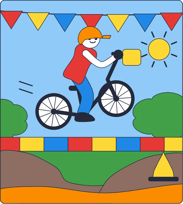 Le BMX : le dessin une fois colorié
