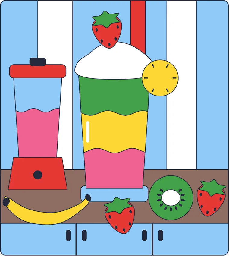 Le smoothie : le dessin une fois colorié