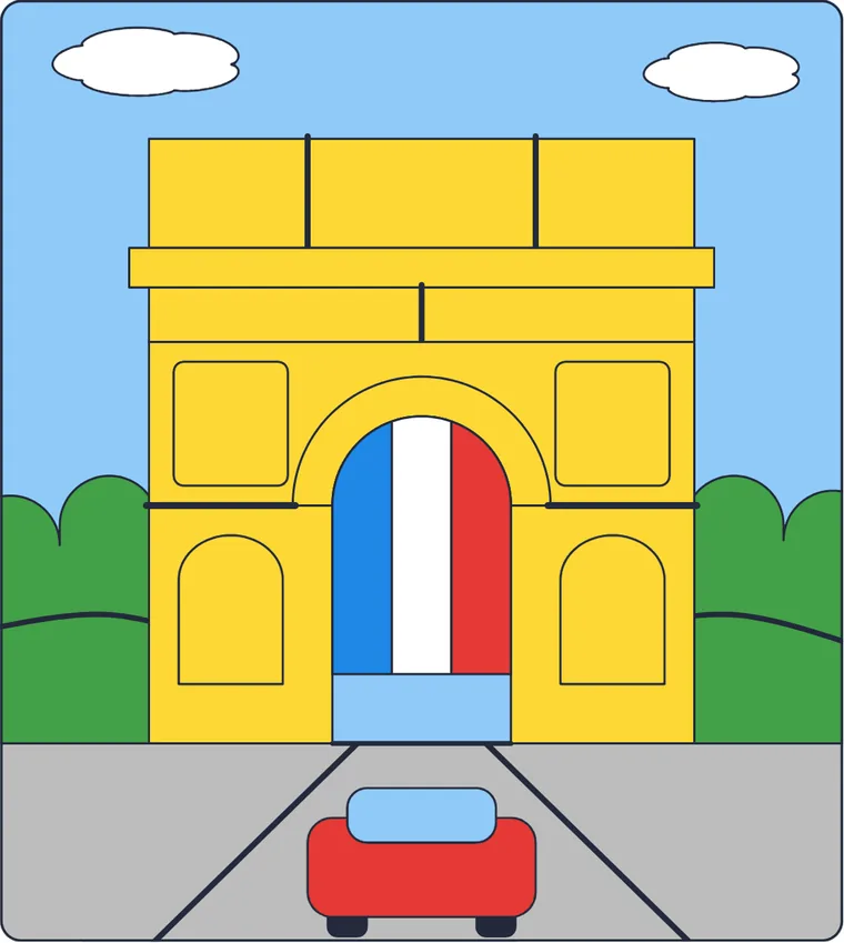 L'Arc de triomphe : le dessin une fois colorié