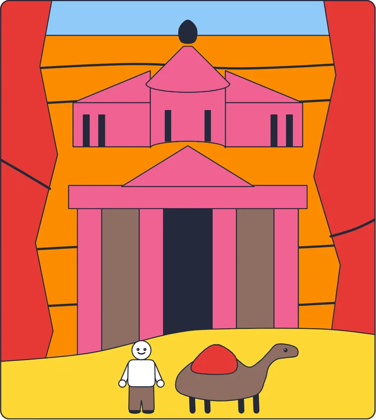 Pétra : le dessin une fois colorié