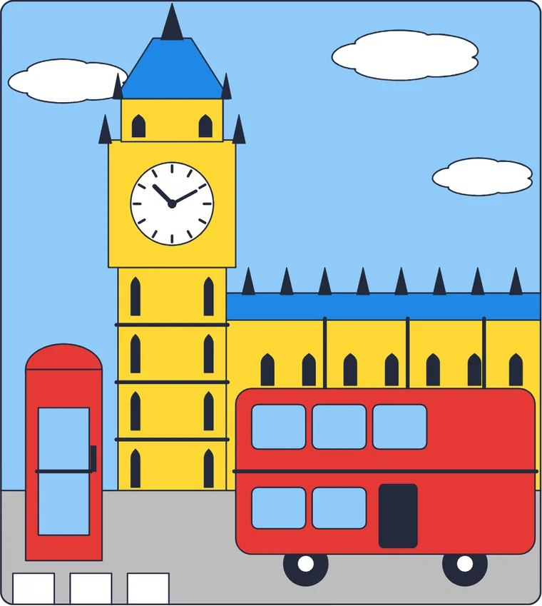 Big Ben : le dessin une fois colorié