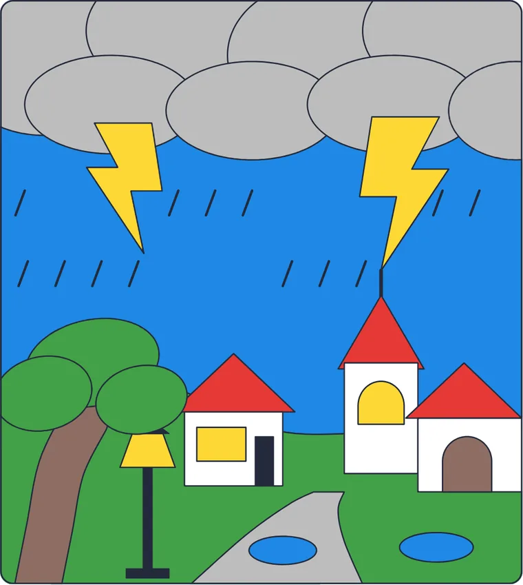 L'orage et l'éclair : le dessin une fois colorié