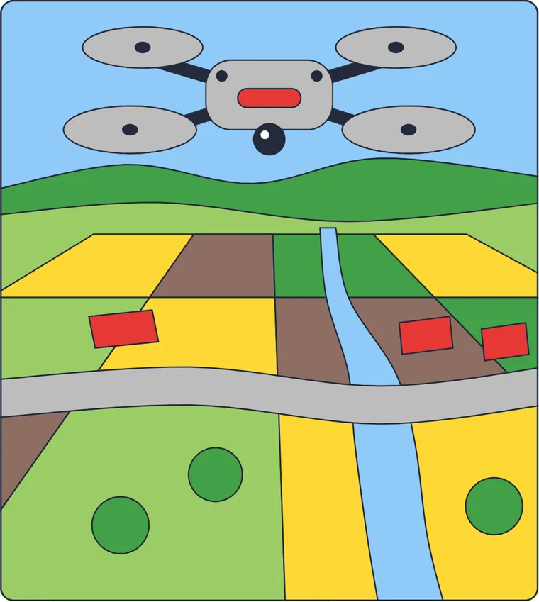Le drone : le dessin une fois colorié