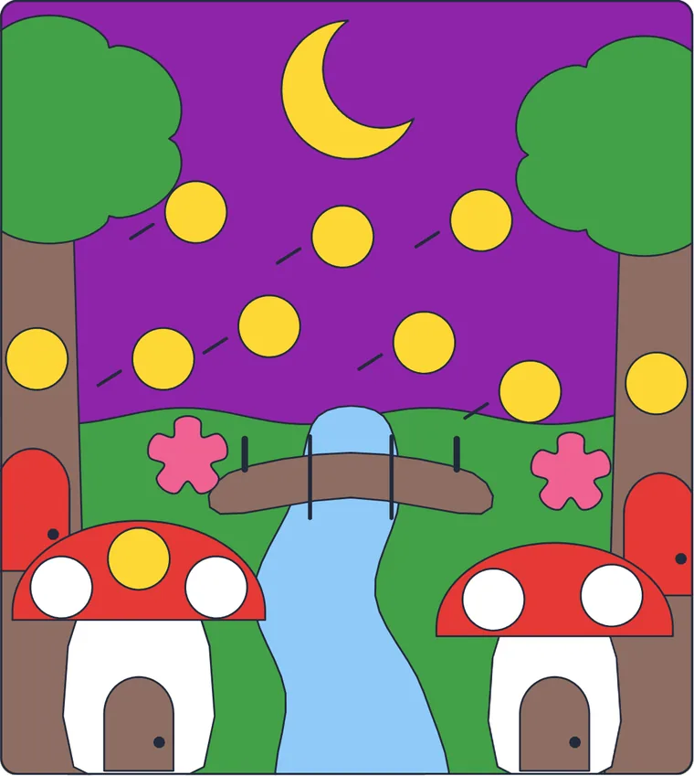 La forêt enchantée : le dessin une fois colorié