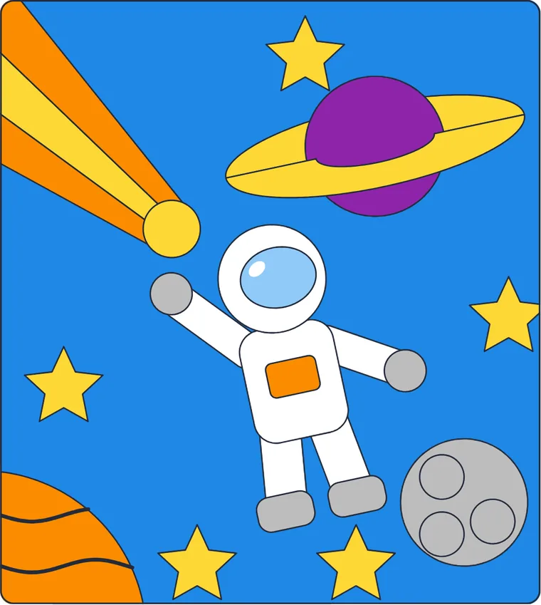 L'espace : le dessin une fois colorié