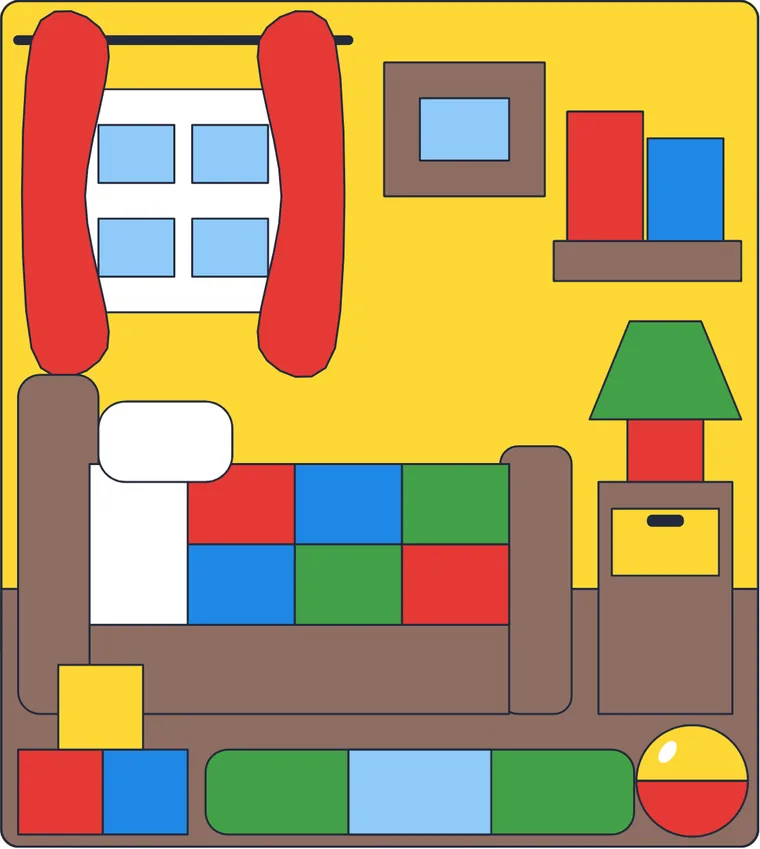 La chambre : le dessin une fois colorié