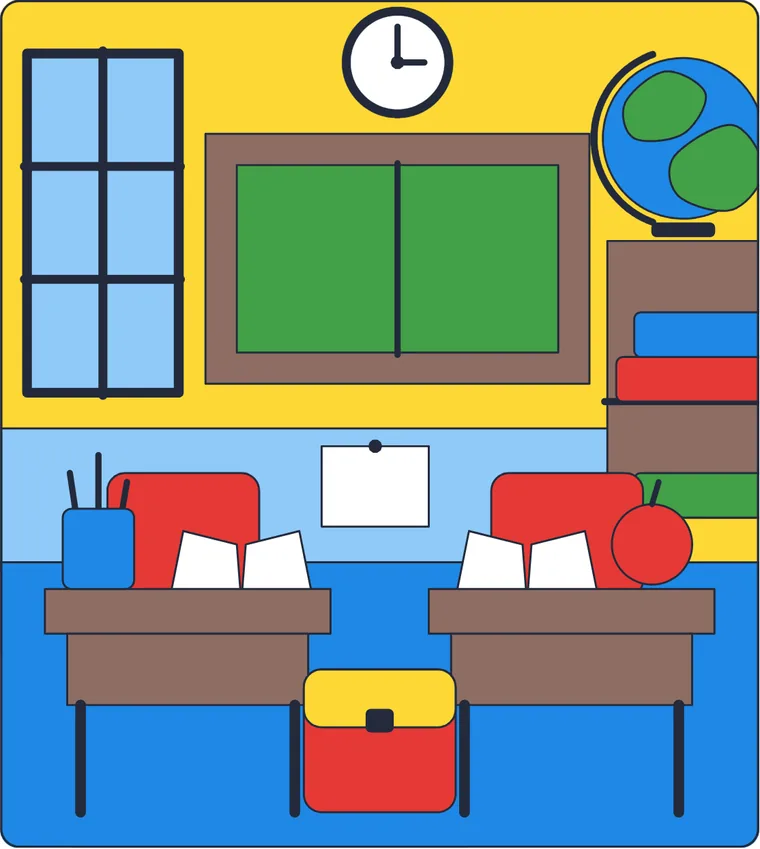 La classe : le dessin une fois colorié